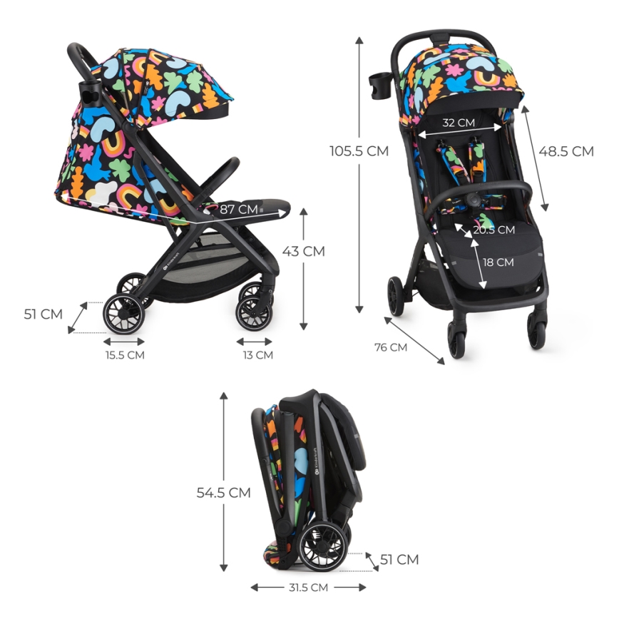 KINDERKRAFT SELECT - Barnevogn NUBI 2 Happy shapes