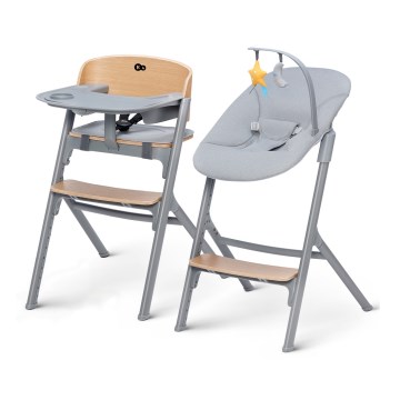 KINDERKRAFT SELECT - Børnespisestol 3-i-1 LIVY Premium eg + babyliggestol CALMEE