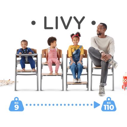 KINDERKRAFT SELECT - Højstol 3-i-1 LIVY Premium eg