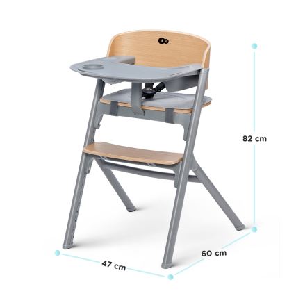 KINDERKRAFT SELECT - Højstol 3-i-1 LIVY Premium eg