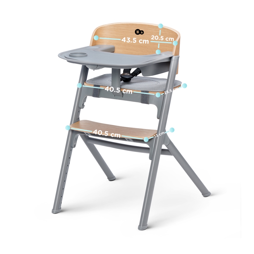 KINDERKRAFT SELECT - Højstol 3-i-1 LIVY Premium eg