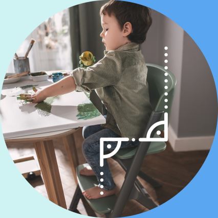 KINDERKRAFT SELECT - Højstol 3-i-1 LIVY Premium Aster lyserød + loungemøbel CALMEE