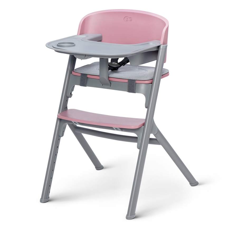 KINDERKRAFT SELECT - Højstol 3-i-1 LIVY Premium Aster lyserød + loungemøbel CALMEE