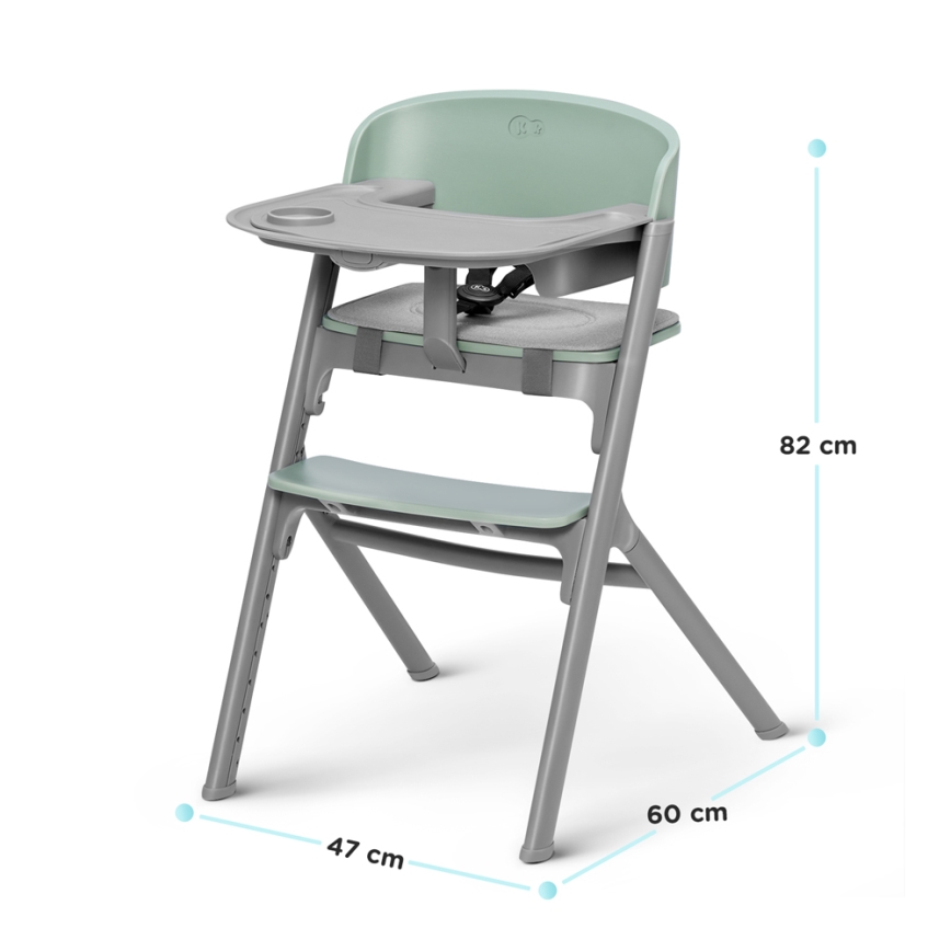 KINDERKRAFT SELECT - Højstol 3-i-1 LIVY Premium Aster lyserød + loungemøbel CALMEE