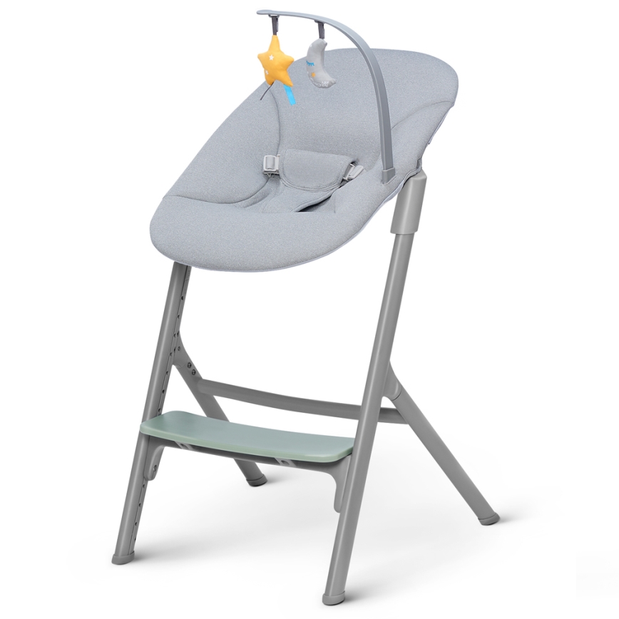 KINDERKRAFT SELECT - Børnehøjstol 3-i-1 LIVY Premium Olive green + vippestol CALMEE