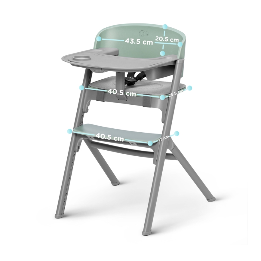 KINDERKRAFT SELECT - Børnehøjstol 3-i-1 LIVY Premium Olive green + vippestol CALMEE