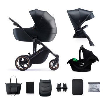 KINDERKRAFT SELECT - Kombineret 3-i-1 klapvogn PRIME 2 Premium Venezian sort + autostol