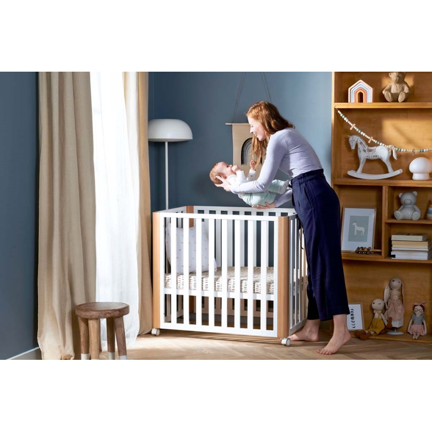 KINDERKRAFT SELECT - KOYA Premium 4-i-1 babyseng, bøg/fyrretræ