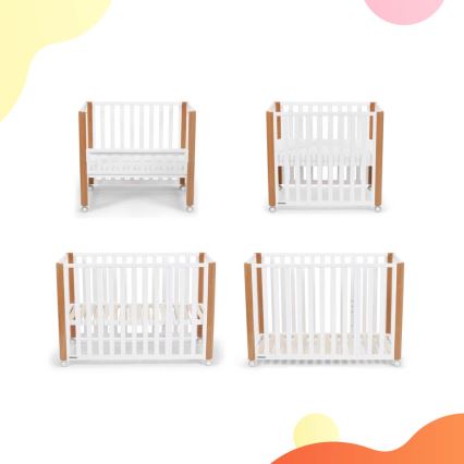 KINDERKRAFT SELECT - KOYA Premium 4-i-1 babyseng, bøg/fyrretræ