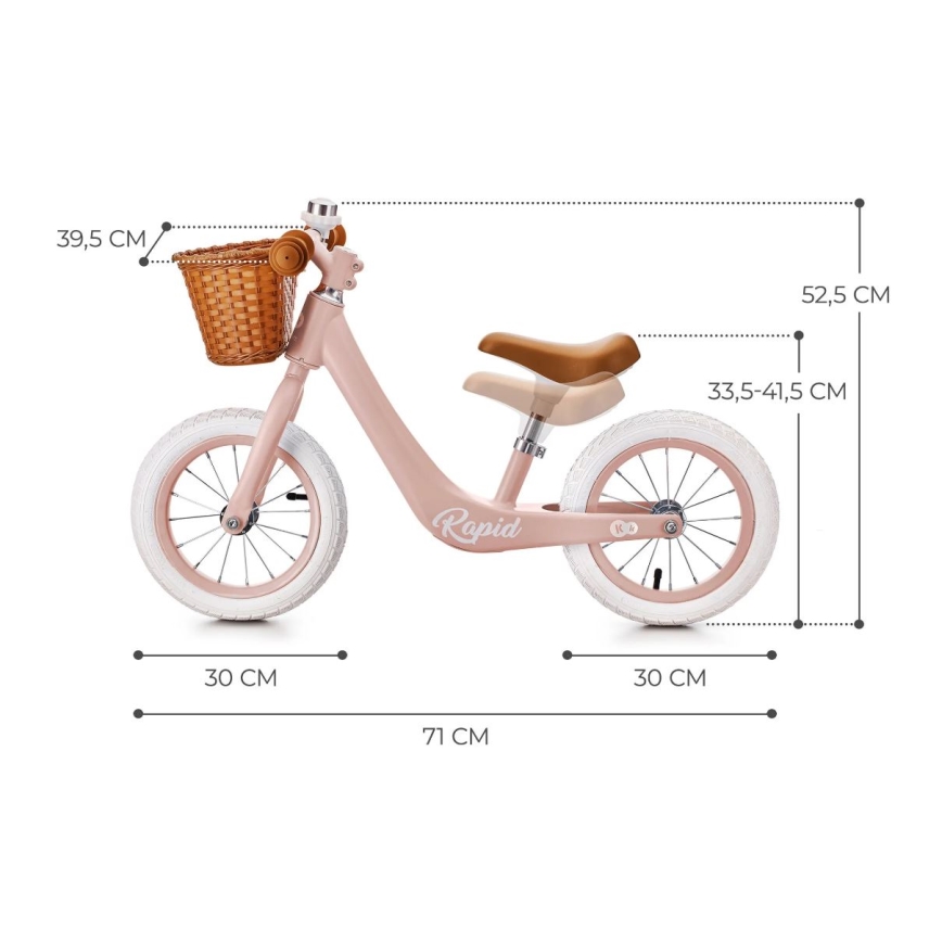 KINDERKRAFT SELECT - Løbecykel RAPID2 lyserød