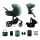 KINDERKRAFT SELECT - Multifunktionel barnevogn 3-i-1 PRIME 2 Premium mørkegrøn + autostol