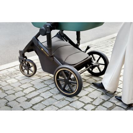 KINDERKRAFT SELECT - Multifunktionel barnevogn 3-i-1 PRIME 2 Premium mørkegrøn + autostol