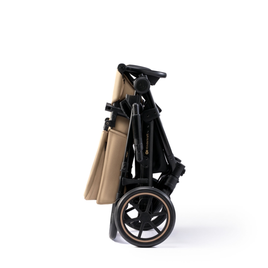 KINDERKRAFT SELECT - Multifunktionel barnevogn 3-i-1 PRIME 2 Premium Sandrose beige + autostol