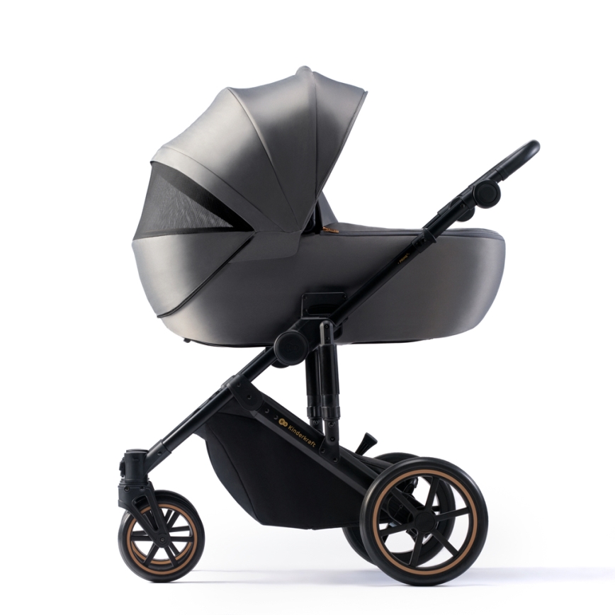 KINDERKRAFT SELECT - Multifunktionel barnevogn 3-i-1 PRIME 2 Premium Shadow grå + autostol