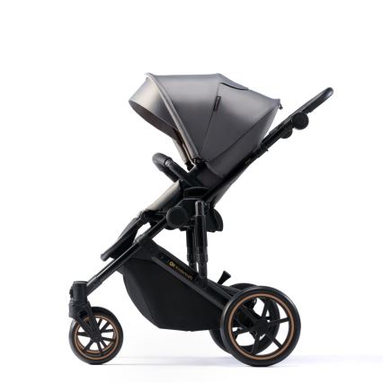 KINDERKRAFT SELECT - Multifunktionel barnevogn 3-i-1 PRIME 2 Premium Shadow grå + autostol