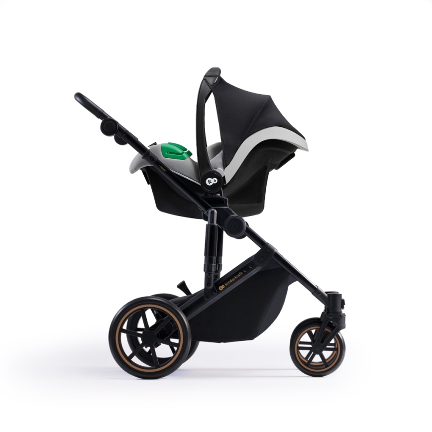KINDERKRAFT SELECT - Multifunktionel barnevogn 3-i-1 PRIME 2 Premium Shadow grå + autostol