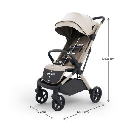 KINDERKRAFT SELECT - Sportsklapvogn NUBI 3 Sand Beige
