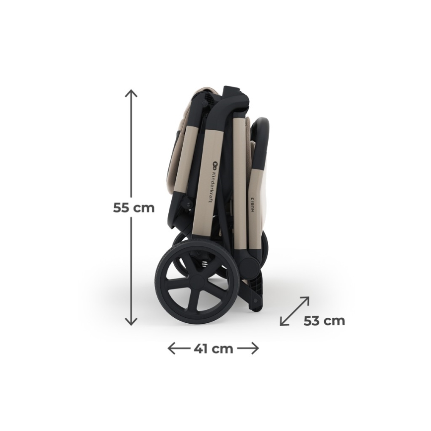 KINDERKRAFT SELECT - Sportsklapvogn NUBI 3 Sand Beige