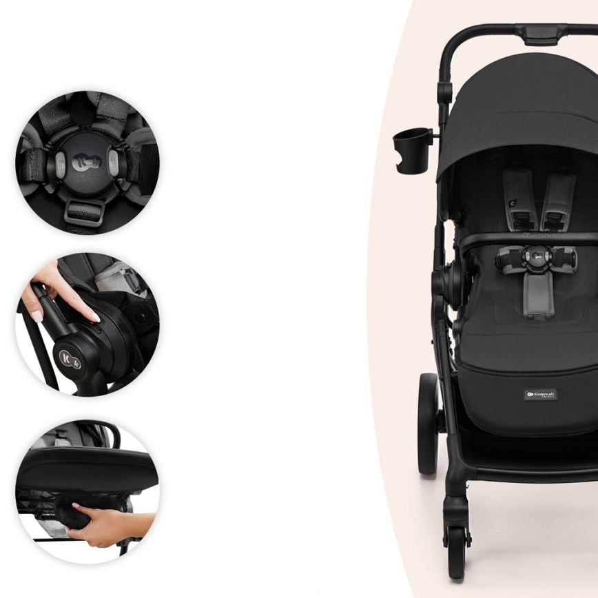 KINDERKRAFT SELECT - Sportsklapvogn YOXI Måneskinsgrå