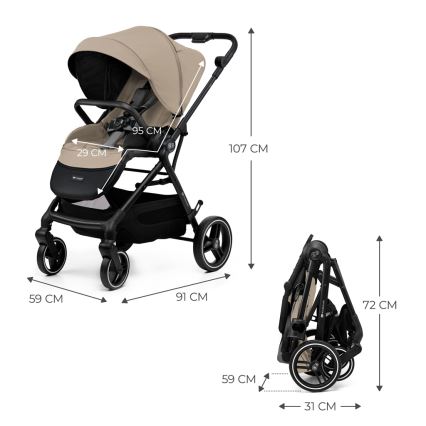 KINDERKRAFT SELECT - Sportsklapvogn YOXI Sand beige