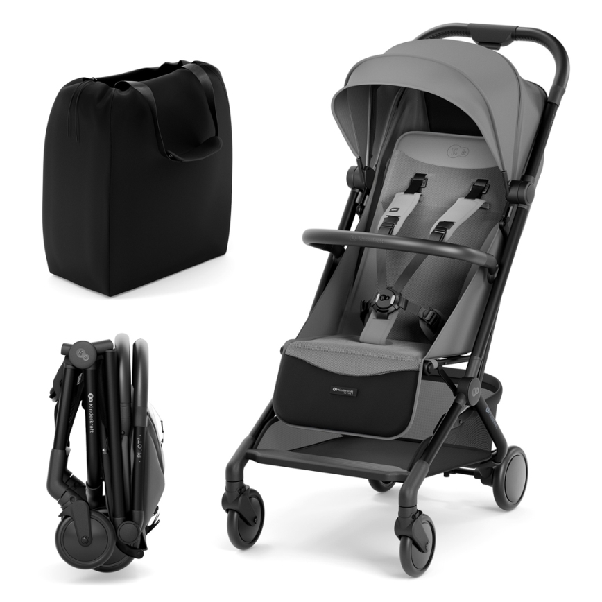 KINDERKRAFT SELECT - Sporty klapvogn PILOT 2 grå