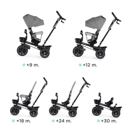 KINDERKRAFT - Trehjulet cykel 5in1 SPINSTEP grå