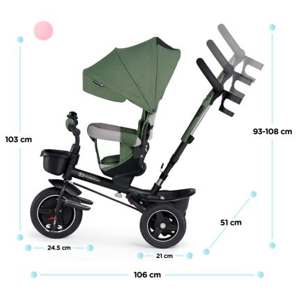 KINDERKRAFT SELECT - Trehjulet cykel SPINSTEP Premium grøn