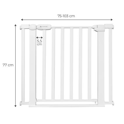 KINDERKRAFT - Sikkerhedsgitter LOCK&GO 75-103 cm hvid