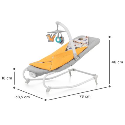 KINDERKRAFT - Skråstol med vibration med melodi FELIO 2 gul
