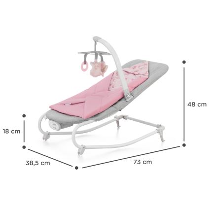 KINDERKRAFT - Skråstol med vibration med melodi FELIO 2 lyserød