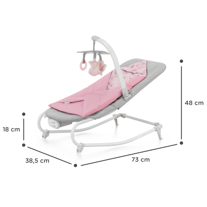 KINDERKRAFT - Skråstol med vibration med melodi FELIO 2 lyserød