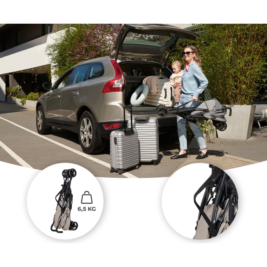 KINDERKRAFT - Golfklapvogn TIK beige