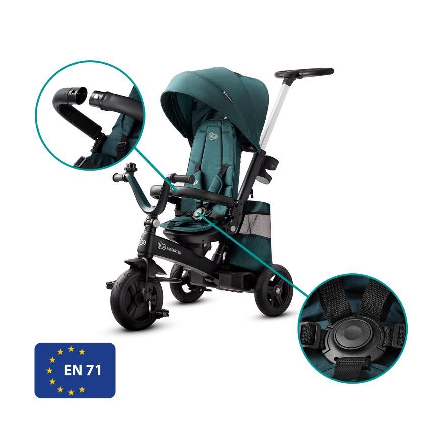 KINDERKRAFT - Trehjulet cykel 5v1 EASYTWIST grøn/sort
