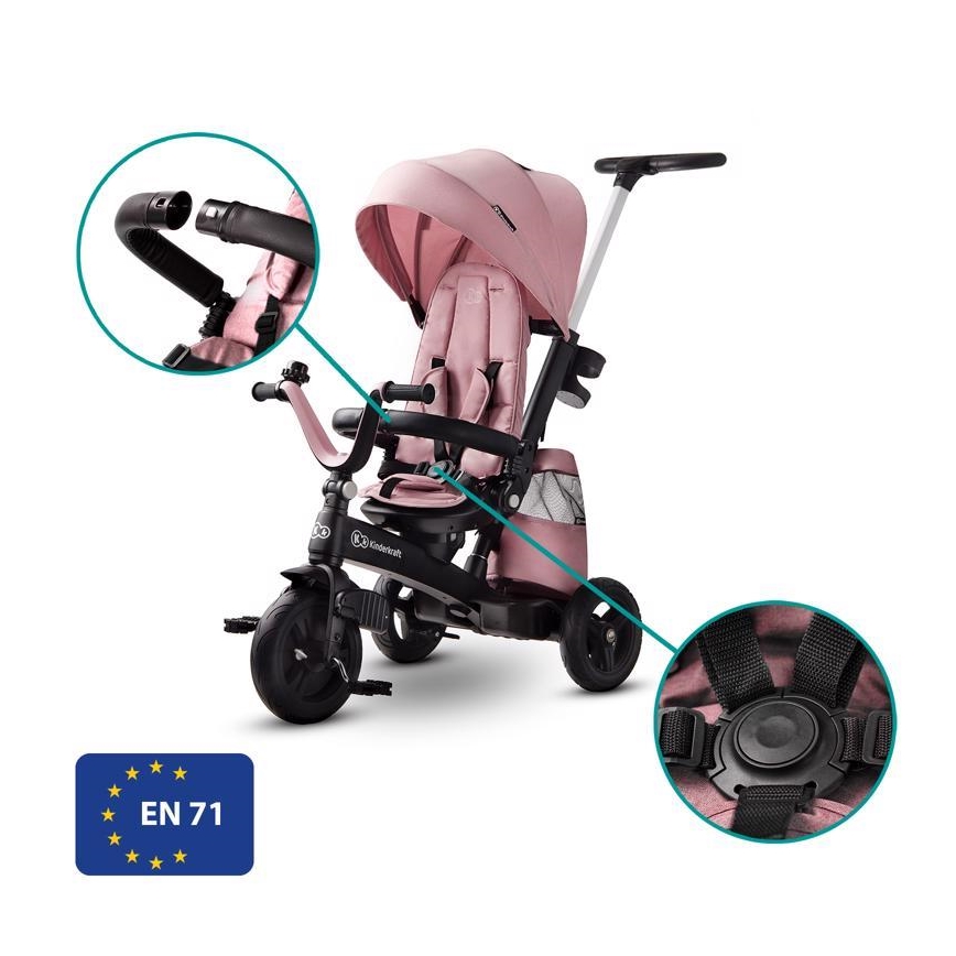 KINDERKRAFT - Trehjulet cykel 5v1 EASYTWIST pink/sort