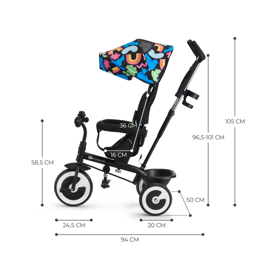 KINDERKRAFT - Trehjulet cykel ASTON Happy shapes