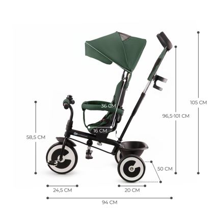KINDERKRAFT - Trehjulet cykel ASTON Mystic grøn