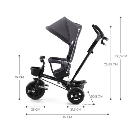 KINDERKRAFT - Trehjulet cykel AVEO grå