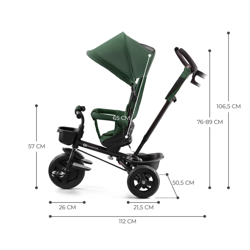 KINDERKRAFT - Trehjulet cykel AVEO grøn