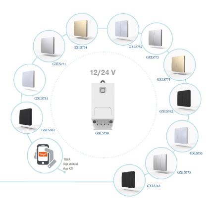 Kinetisk trådløs 2-polet afbryder, IP67, guld