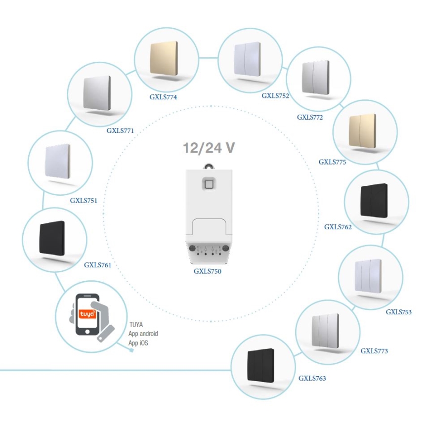 Kinetisk trådløs 2-polet afbryder, IP67, guld