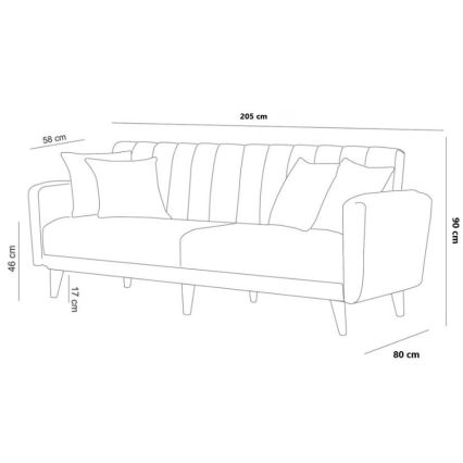 KITO 2-personers sovesofa, cremefarvet