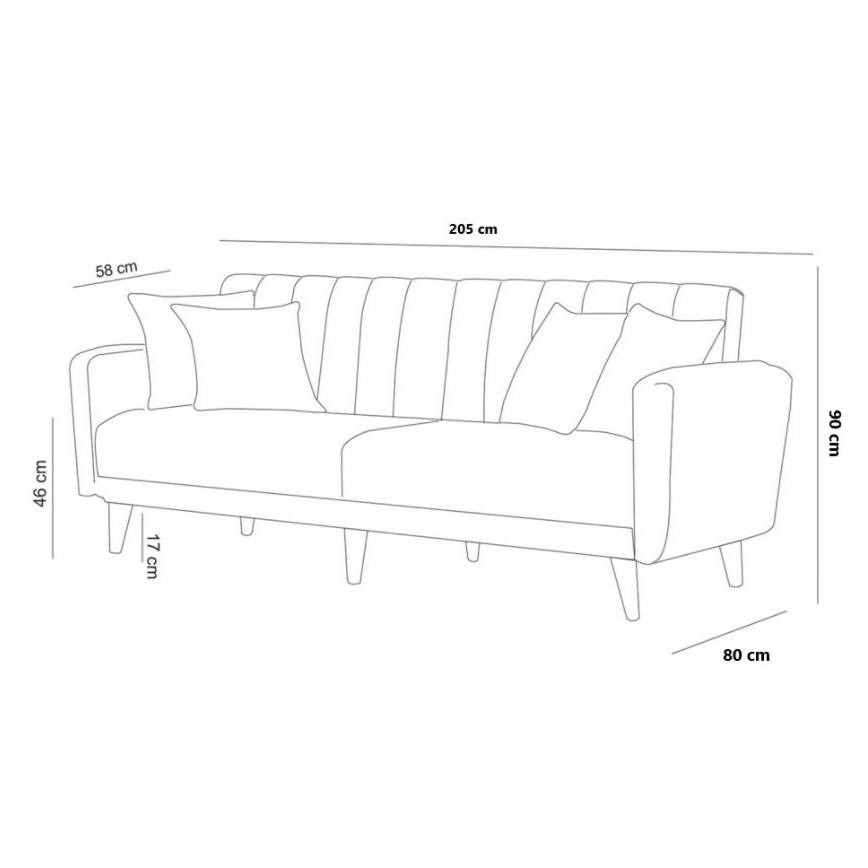 KITO 2-personers sovesofa, cremefarvet