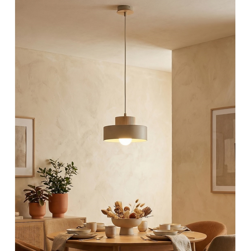 KIVI pendel med ledning 1xE27/15W/230V beige