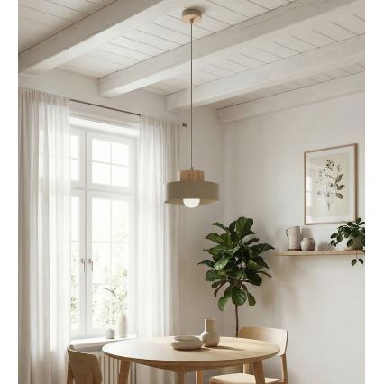 KIVI pendel med ledning 1xE27/15W/230V beige