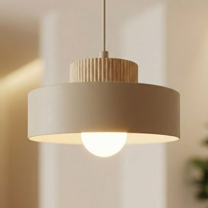 KIVI pendel med ledning 1xE27/15W/230V beige