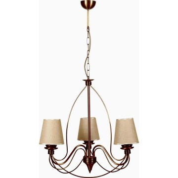Klassisk hængelampe 3xE14/40W/230V bronze/beige