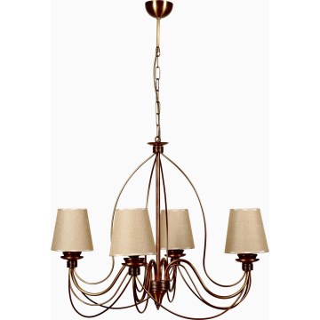 Klassisk kædelampe 4xE14/40W/230V bronze/beige