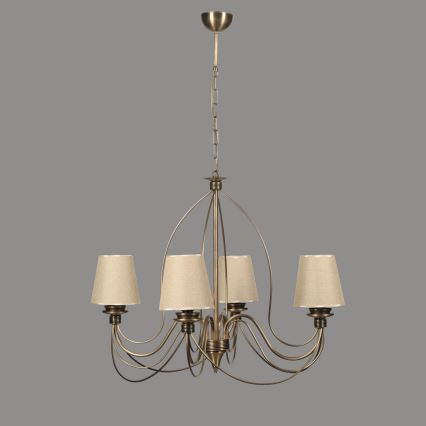 Klassisk kædelampe 4xE14/40W/230V bronze/beige