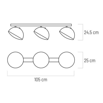 LED CROWD 3xLED/20W/230V sort