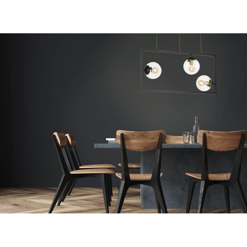 Pendel REY 3xE27/7W/230V sort